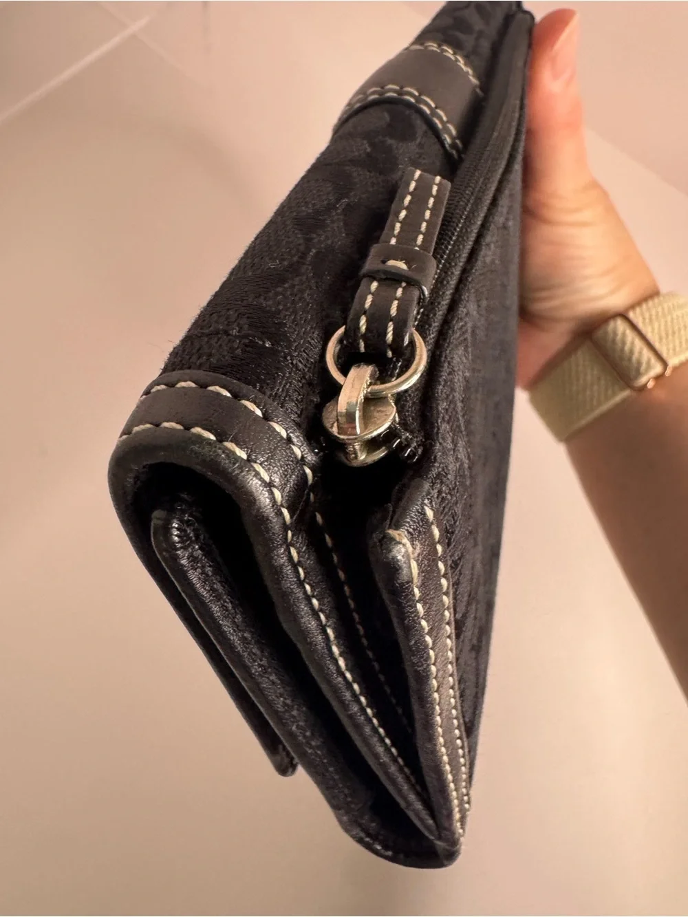 💖 #331 Coach Vintage SoHo Signature Buckle Trifold Long Wallet
